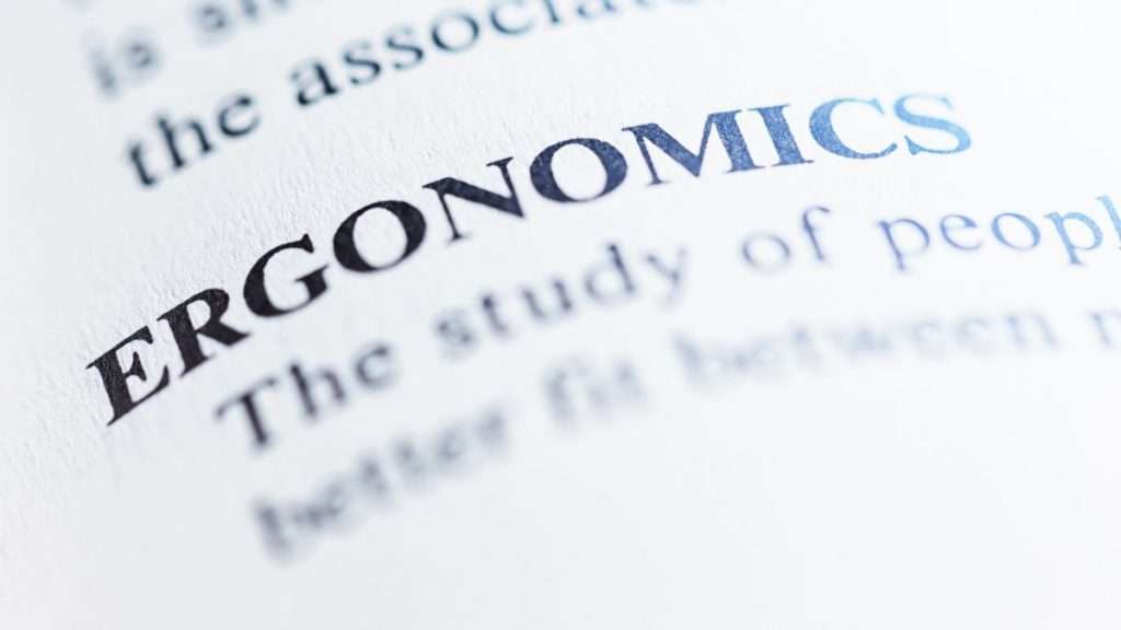 Ergonomics reference showing the importance of user comfort in a safe woodworking workshop.