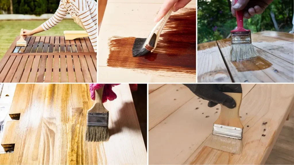 Using finishing products as woodworking materials to protect and color wood surfaces.