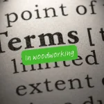 Basic woodworking terms highlighted on a dictionary page, symbolizing clear definitions for beginners.