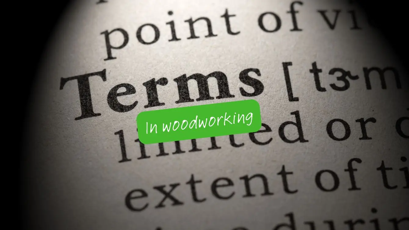 Basic woodworking terms highlighted on a dictionary page, symbolizing clear definitions for beginners.