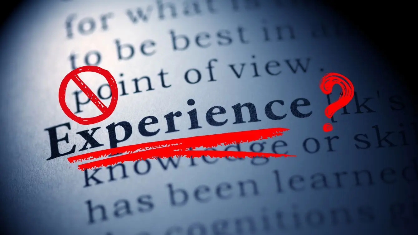 Can you start woodworking with no experience, experience crossed out to question the idea that skill must come first