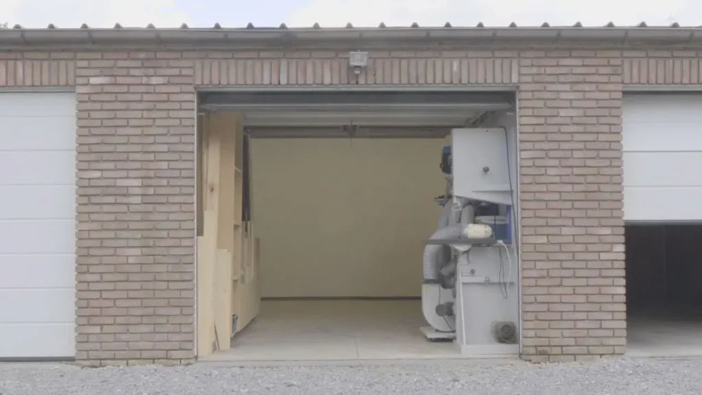 A small one car garage set up for woodworking without a shop using limited space